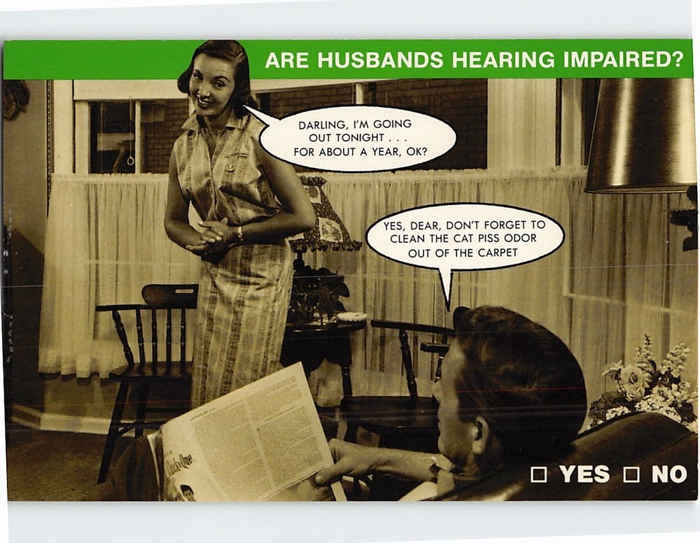 Postcard Are Husbands Hearing Impaired? Couple Humor Card