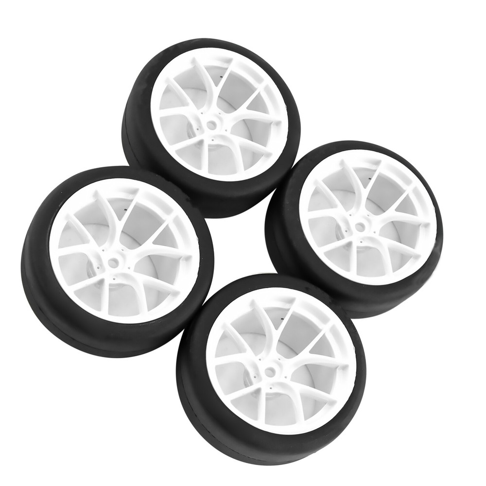 65mm RC Car Tires with 12mm Hex Hub for Tamiya TT01 TT02 XV01 HPI 1/10 Scale