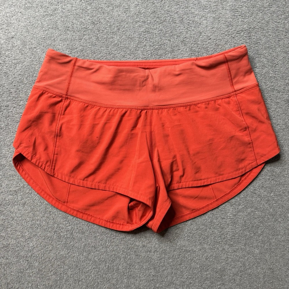 Lululemon Speed Up Shorts Womens 2 Orange Athleisure Gym Performance Stretch
