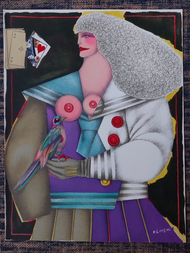 Richard LINDNER Original lithograph, 1974 / Original print by Lindner