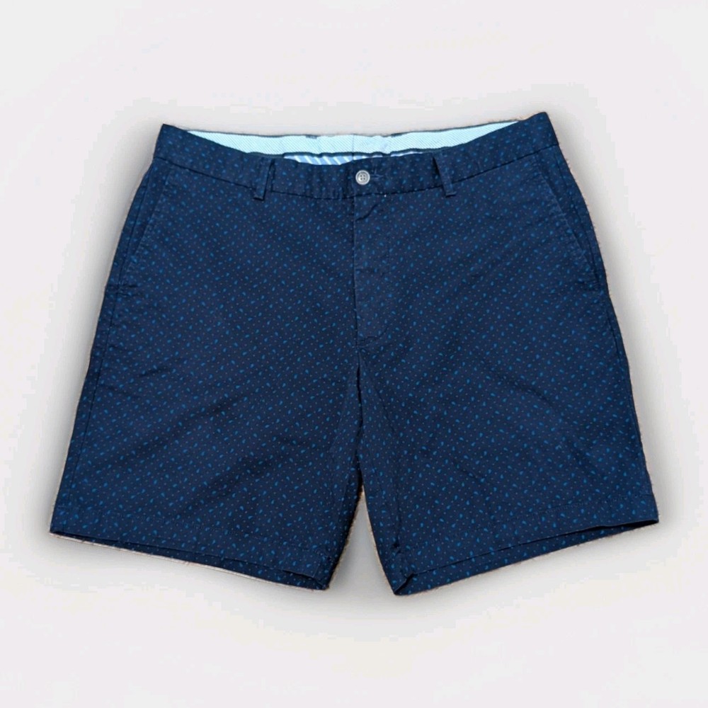 Peter Millar Shorts Men 34 Navy Blue Pattern Stretch Golf Casual Chino