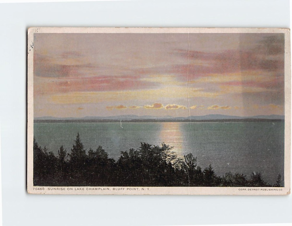 Postcard Sunrise on Lake Champlain Bluff Point New York USA