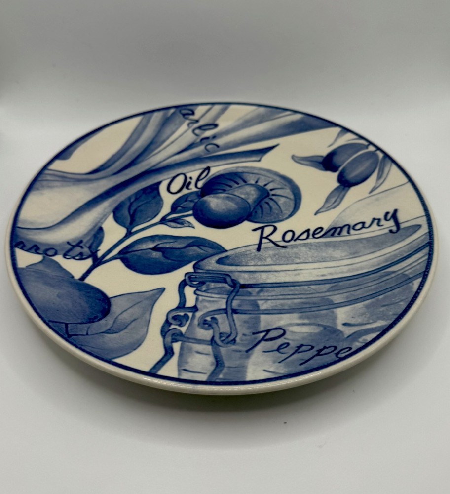 Sango Handcrafted Kitchen Garden, Blue 6144, 2 Dinner Plates, 2 Salad, 2 Bowl