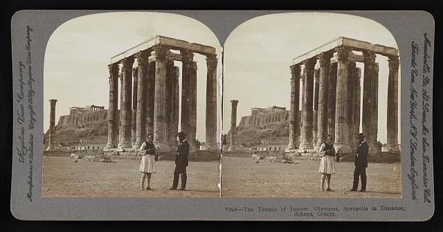 Photo:Athens Greece 1906 Temple of Jupiter Olympus Acropolis Stereo View