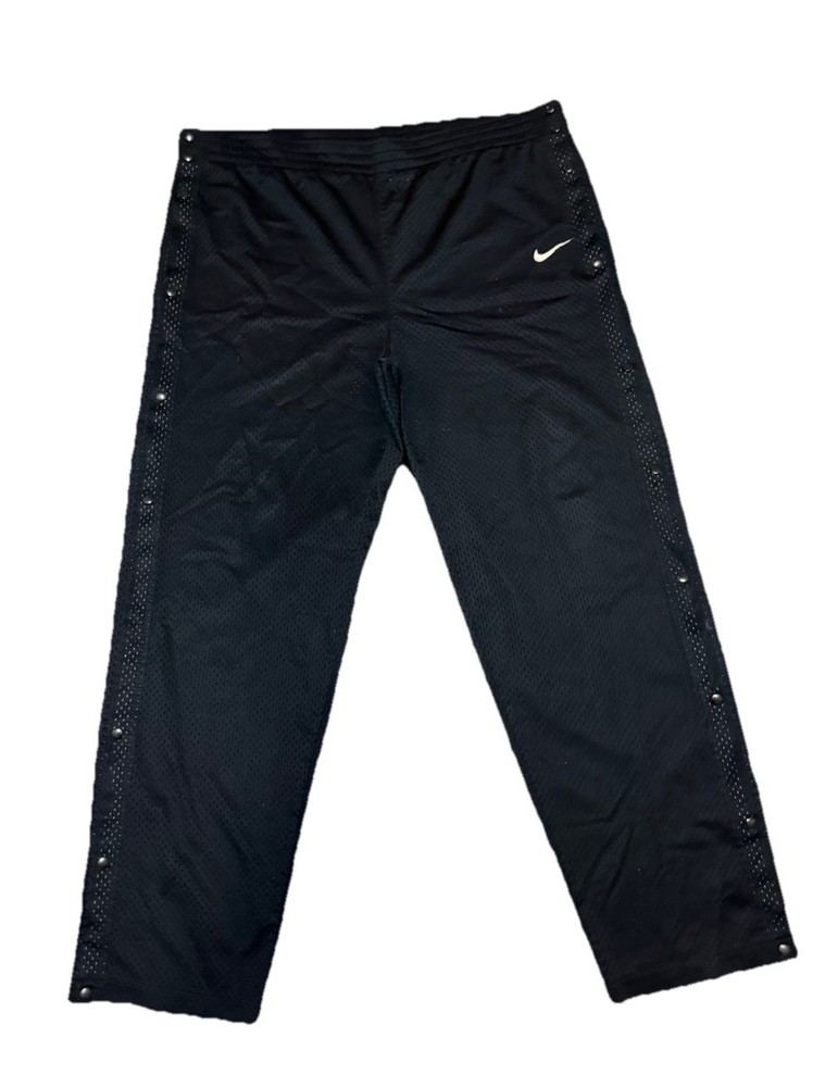 Vintage Nike Tear Away Track Pants Mens 2XL Black Snap Warmups Basketball 90s