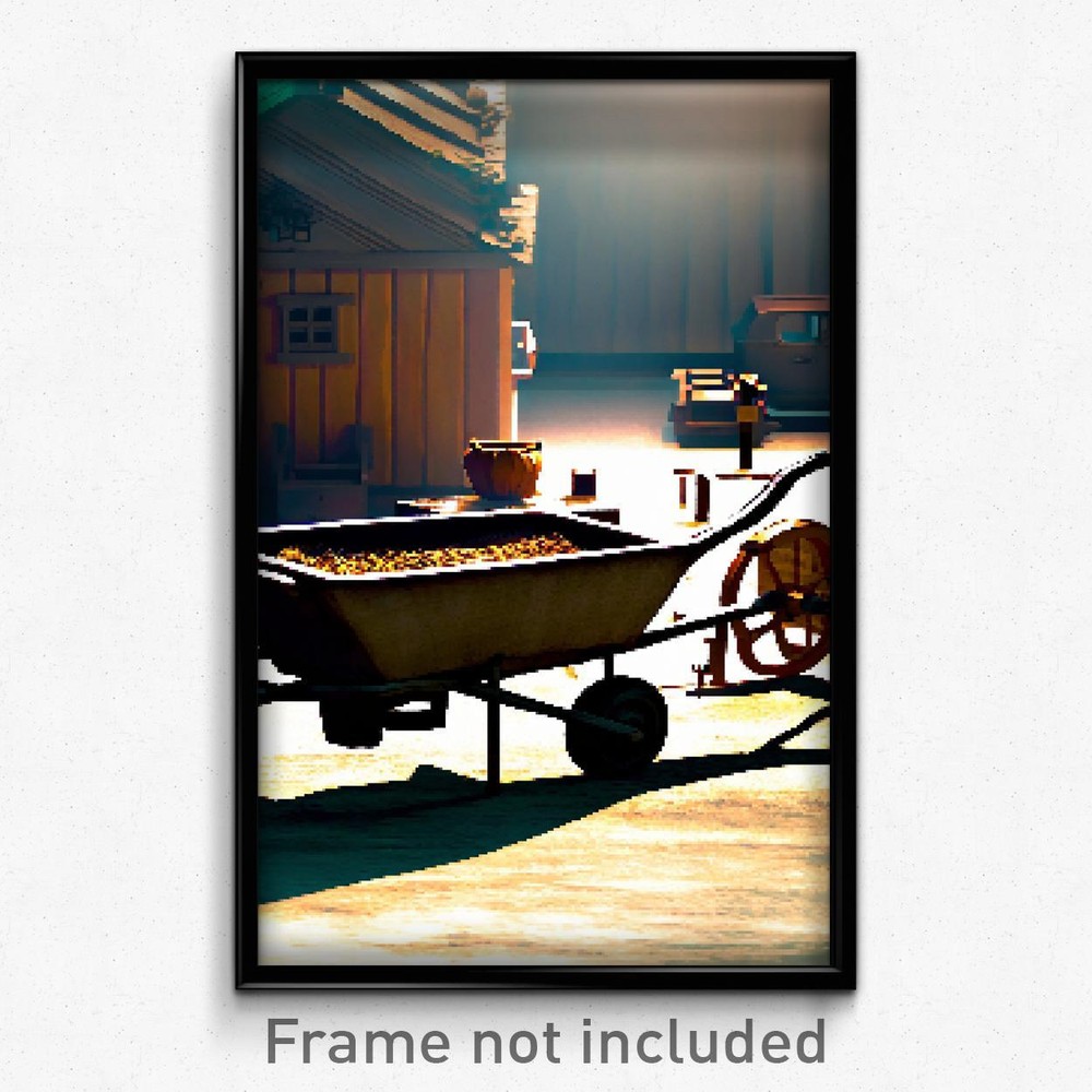 8 Bit Pixel Art Poster - Psychedelic Trippy Quaint Barrow Video Game Print