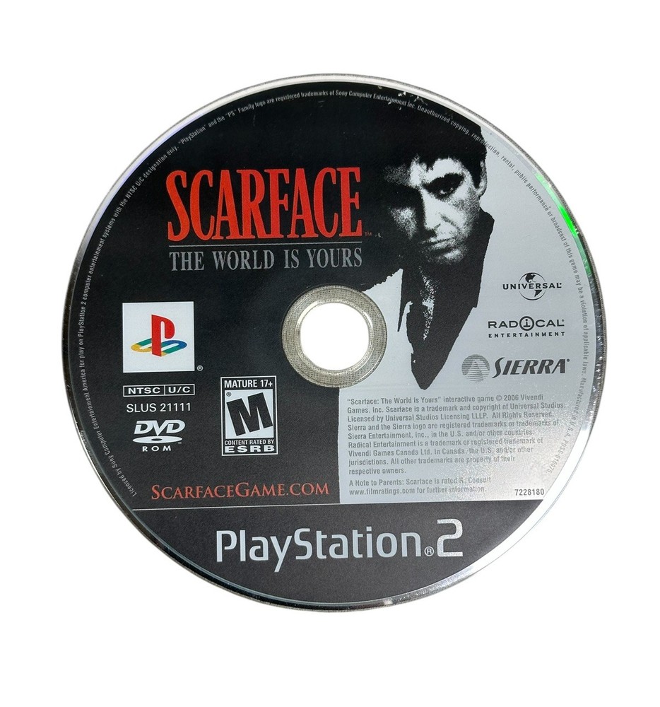 Scarface: The World is Yours (Sony PlayStation 2, 2006) Disc Only – Tested
