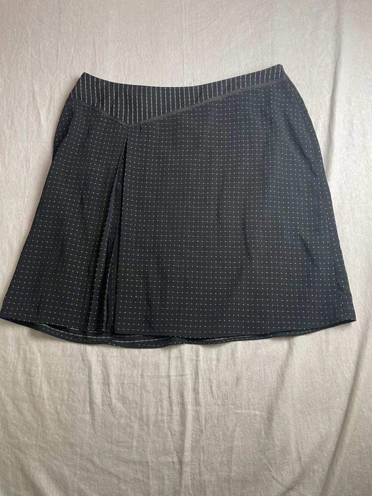 Vintage 90s Y2K Giorgio Fiorlini Black 18W Plus Striped Academia Pleated Skirt