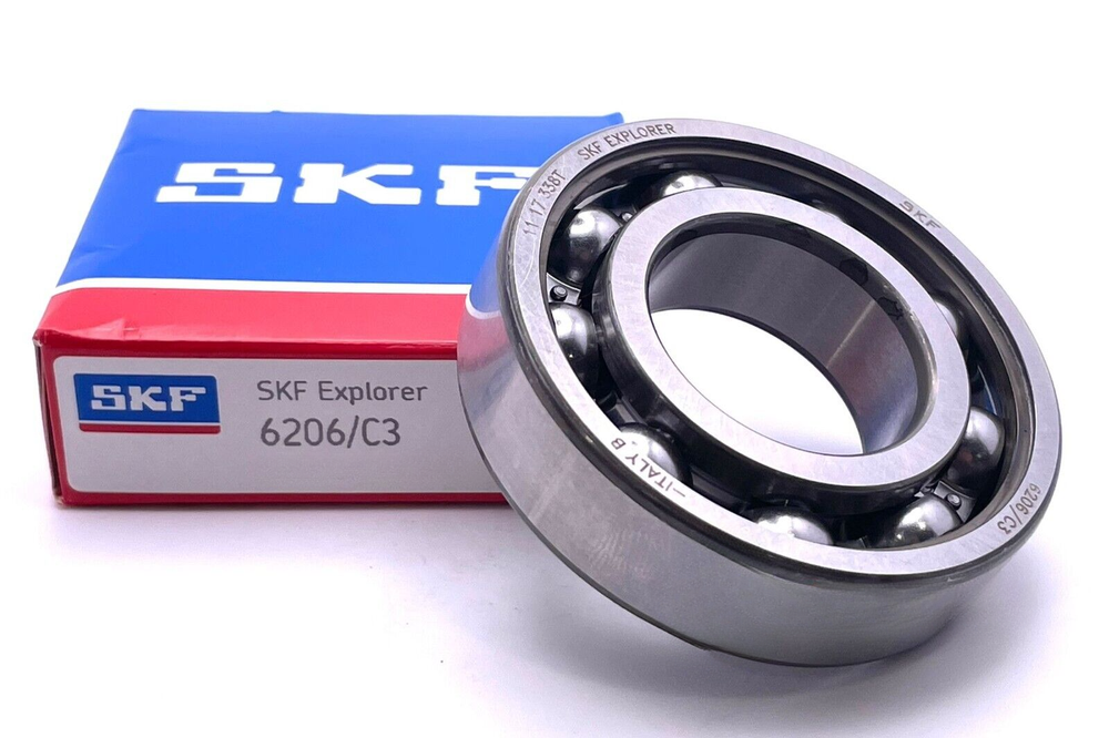 SKF 6206 C3 DEEP GROOVE BALL BEARING, OPEN, NO SEALS 30x62x16 mm
