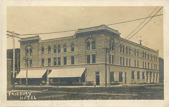 NE, Fairbury, Nebraska, Fairbury Hotel, RPPC