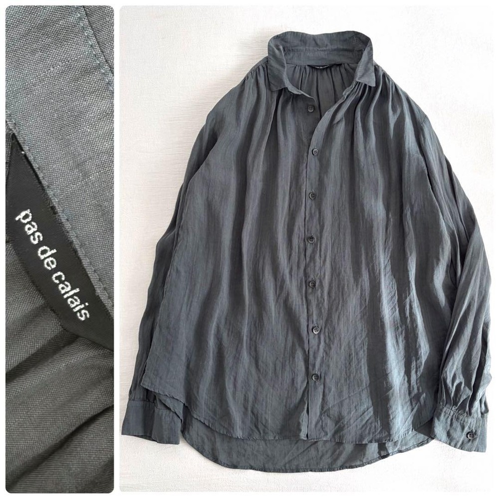 Pas de Calais Linen Blend Shirt Blouse Soft Women S