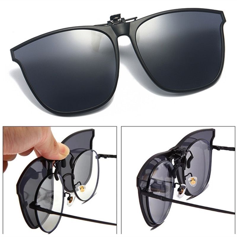 Polarized Clip On Sunglasses - Night Vision Square Glasses Men Fashion Eyewear