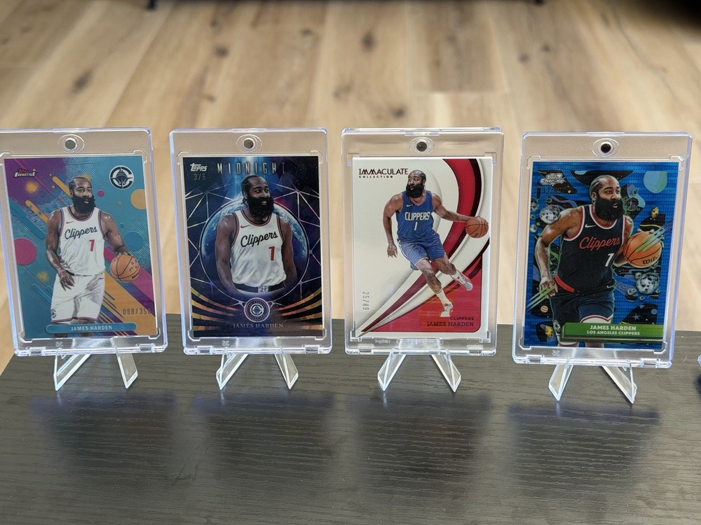 James Harden Los Angeles Clippers 4-Card Lot. Includes Immaculate & Midnight.