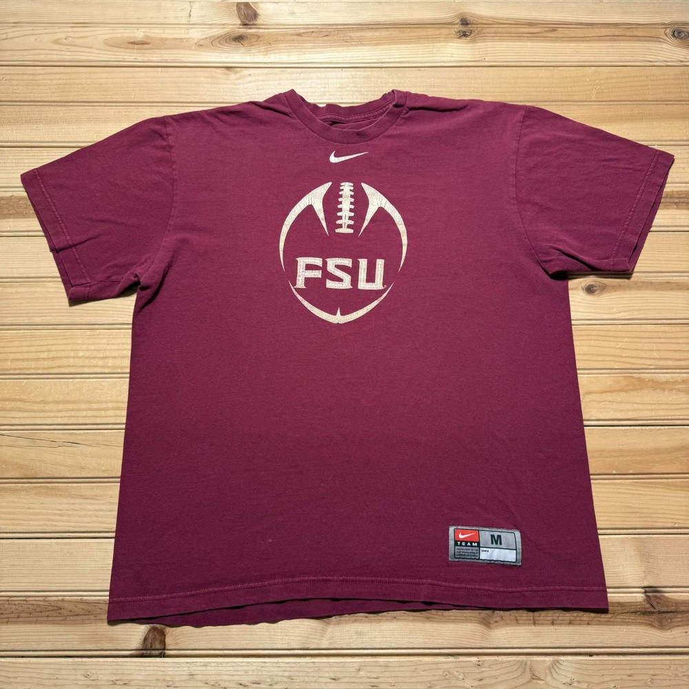 Nike Florida State Seminoles FSU Football Team Swoosh Shirt Medium Loose Fit