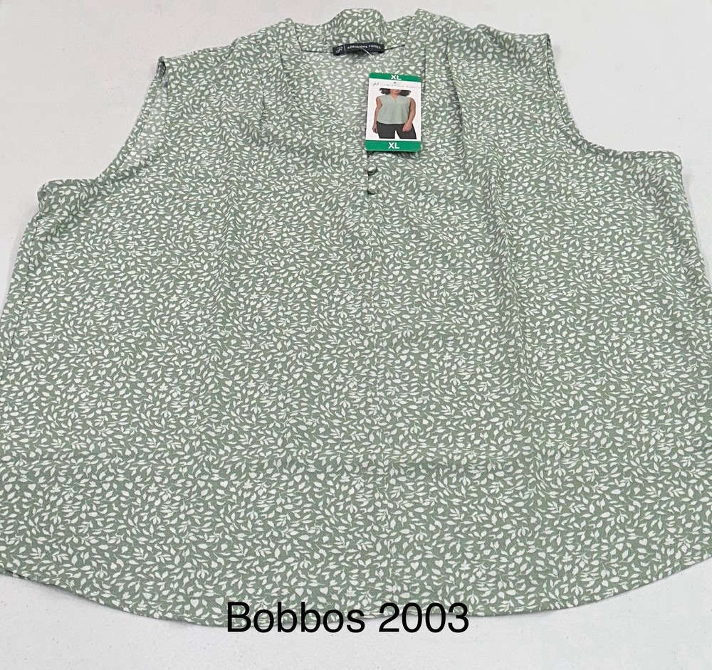 Adrianna Papell Women's Sleeveless Top, Green, Size XL