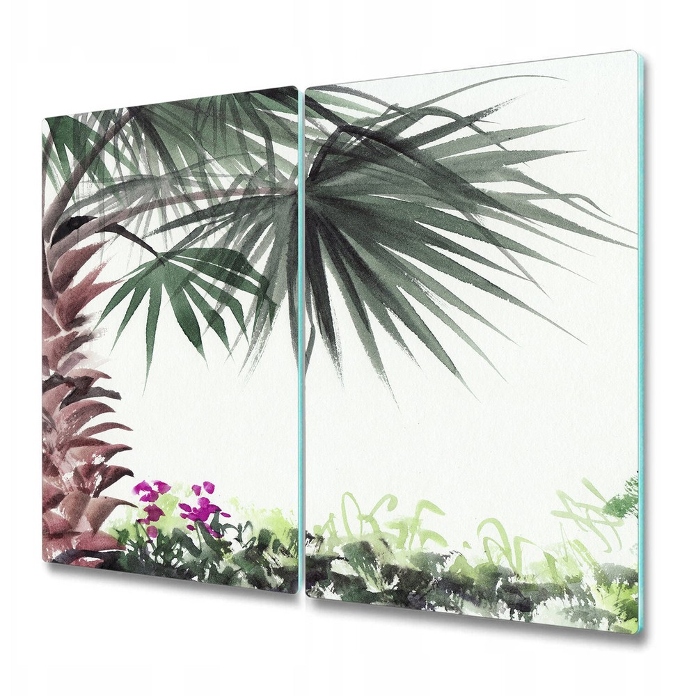 Glass Induction Ceramic Hob Cover Tropical Palm Meadow Exotic Tropical Palms