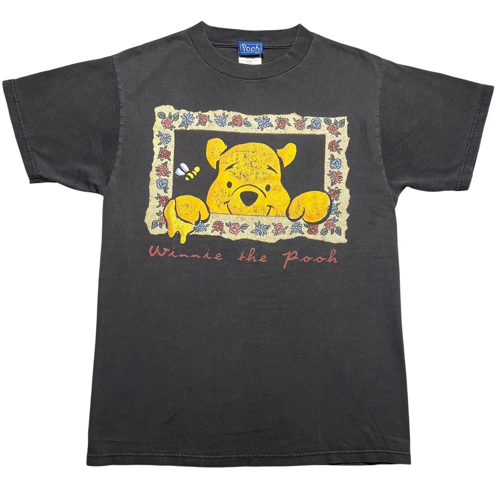 Vintage Disney Winnie the Pooh T Shirt Mens Large Black 90s Tultex Graphic Tee