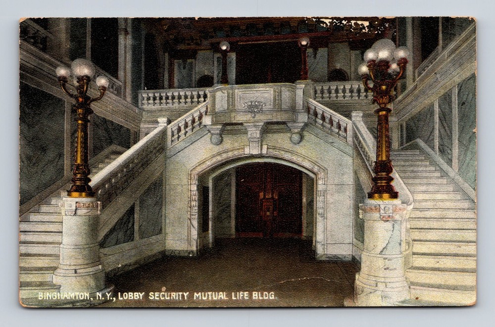 Binghamton NY-New York Security Mutual Life Building Vintage c1911 Postcard
