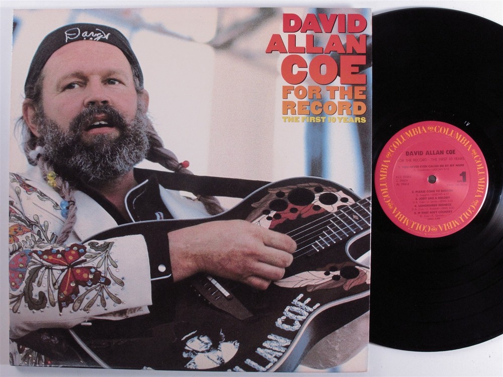 DAVID ALLAN COE For The Record: First 10 Years COLUMBIA 2XLP VG+/VG++ gatefold d
