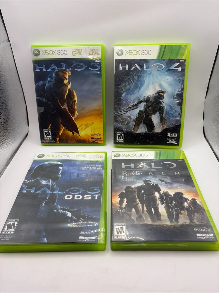 Halo Xbox 360 Game Lot of 4: Halo 3 - 4 - ODST - Reach -- CIB Tested