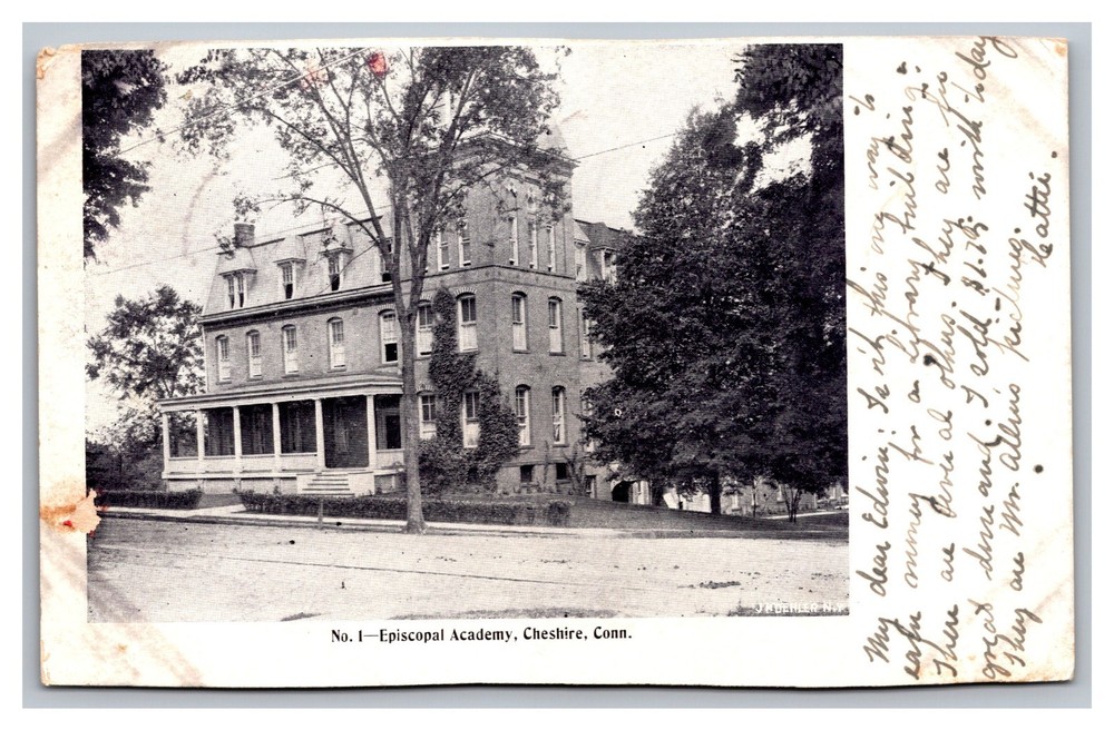 Cheshire CT Connecticut No. 1 Episcopal Academy Posted 1904 UDB Postcard