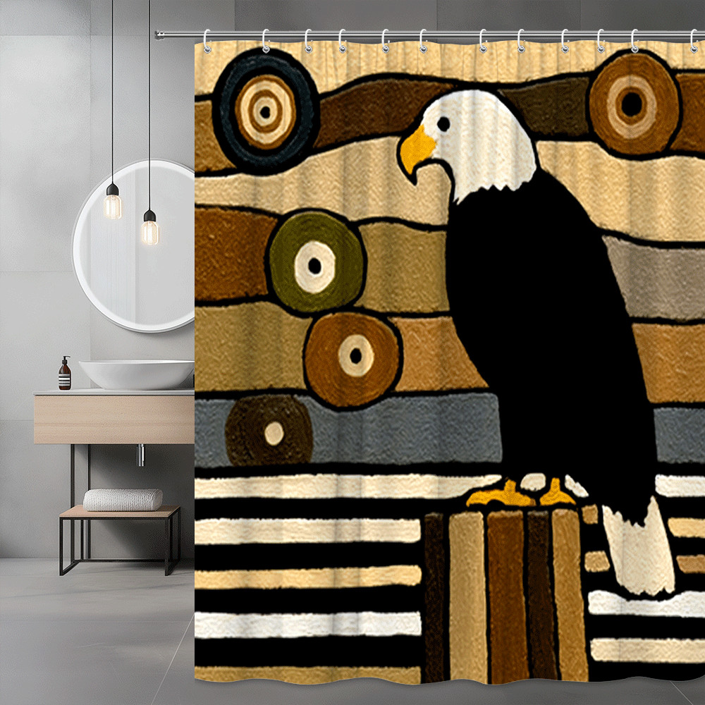 Eagle Shower Curtain Abstract Striped Wall Art Print