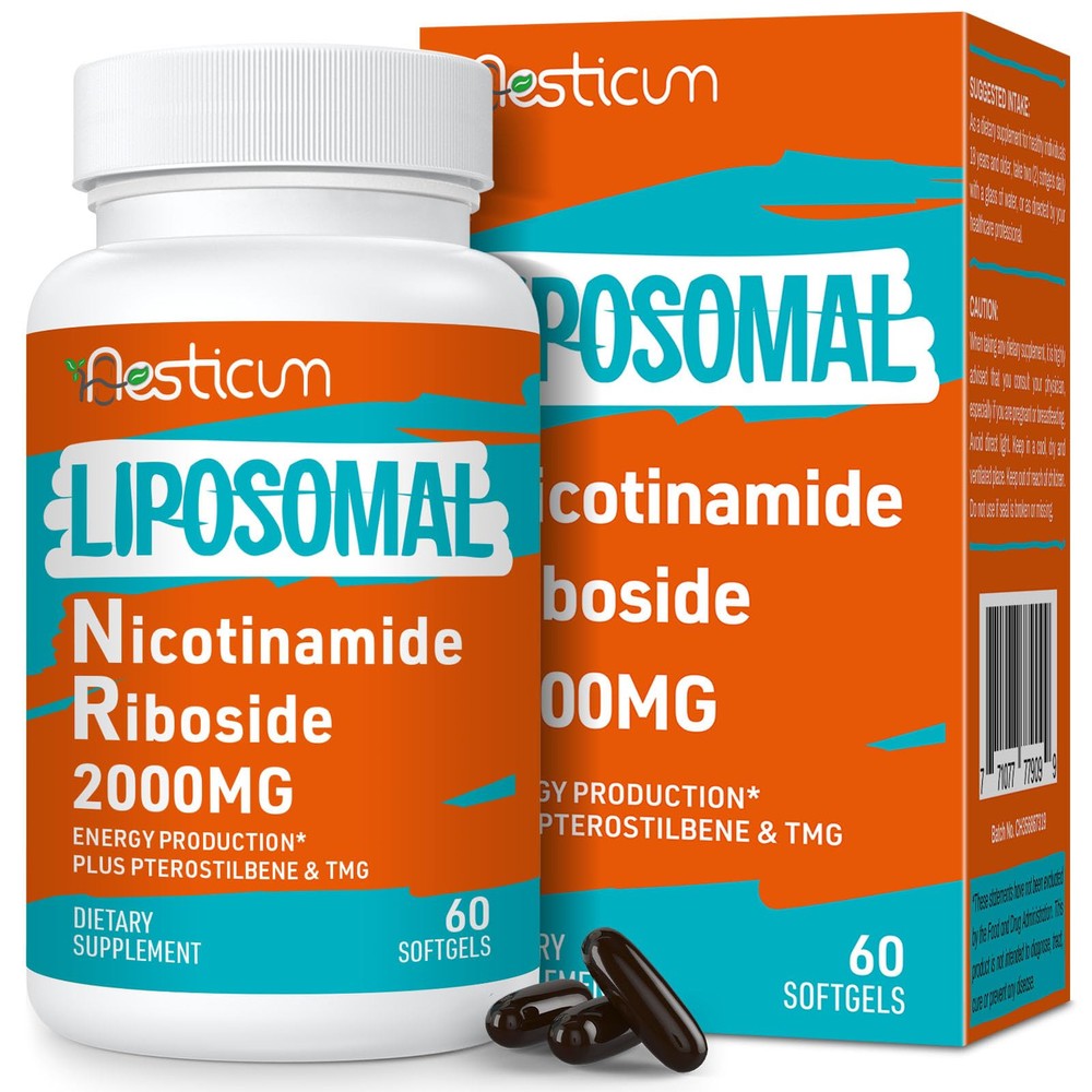 2000 MG Liposomal Nicotinamide Riboside Supplement, High Absorption, NAD+ Boo...