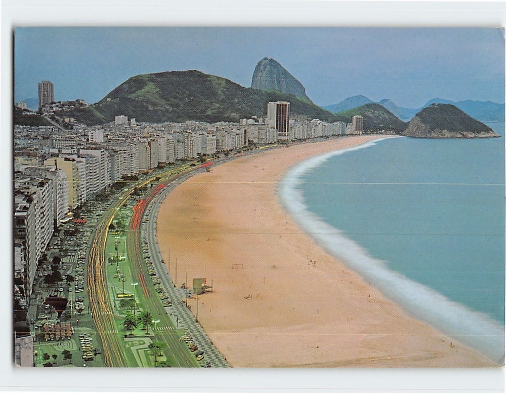 Postcard Aerial View of Copacabana Rio de Janeiro Brazil