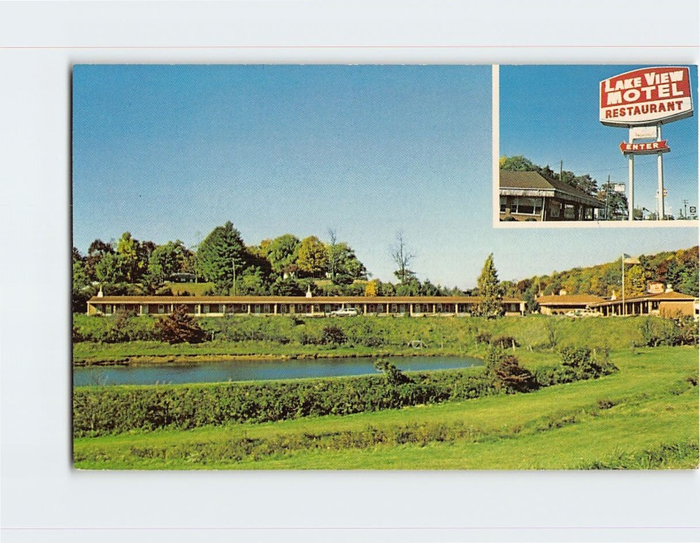 Postcard Lake View Motel & Restaurant North Carolina USA