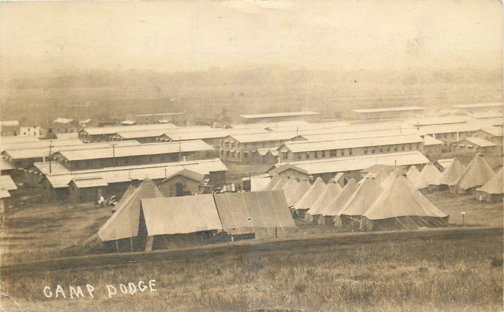 1917 Johnston Iowa Camp Dodge Military Base RPPC Postcard 25-6643