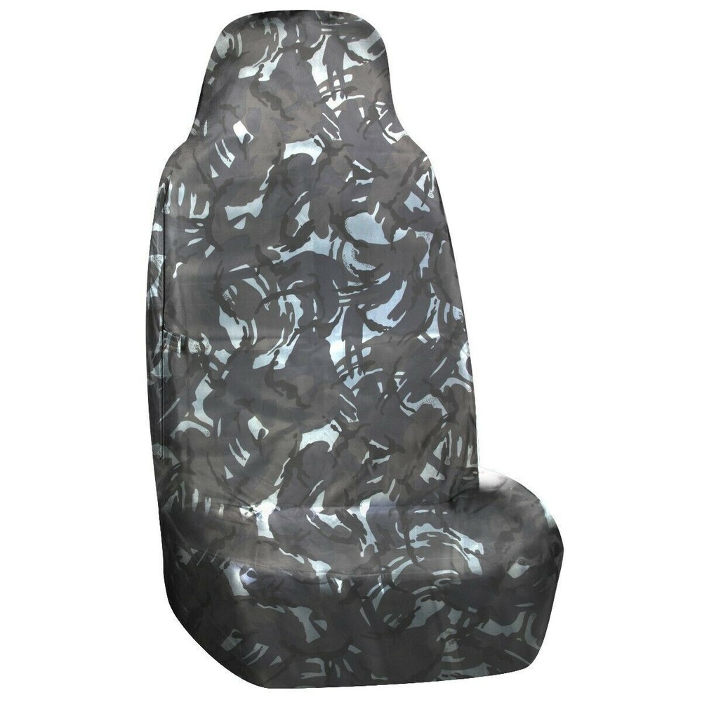 HEAVY DUTY GREY CAMO SINGLE VAN SEAT COVER WATERPROOF for FORD TRANSIT CUSTOM