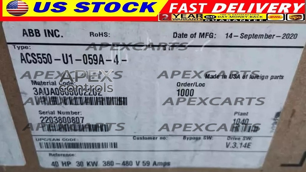 ACS550-U1-059A-4 ABB Frequency Converter Brand New in Box No Keypad