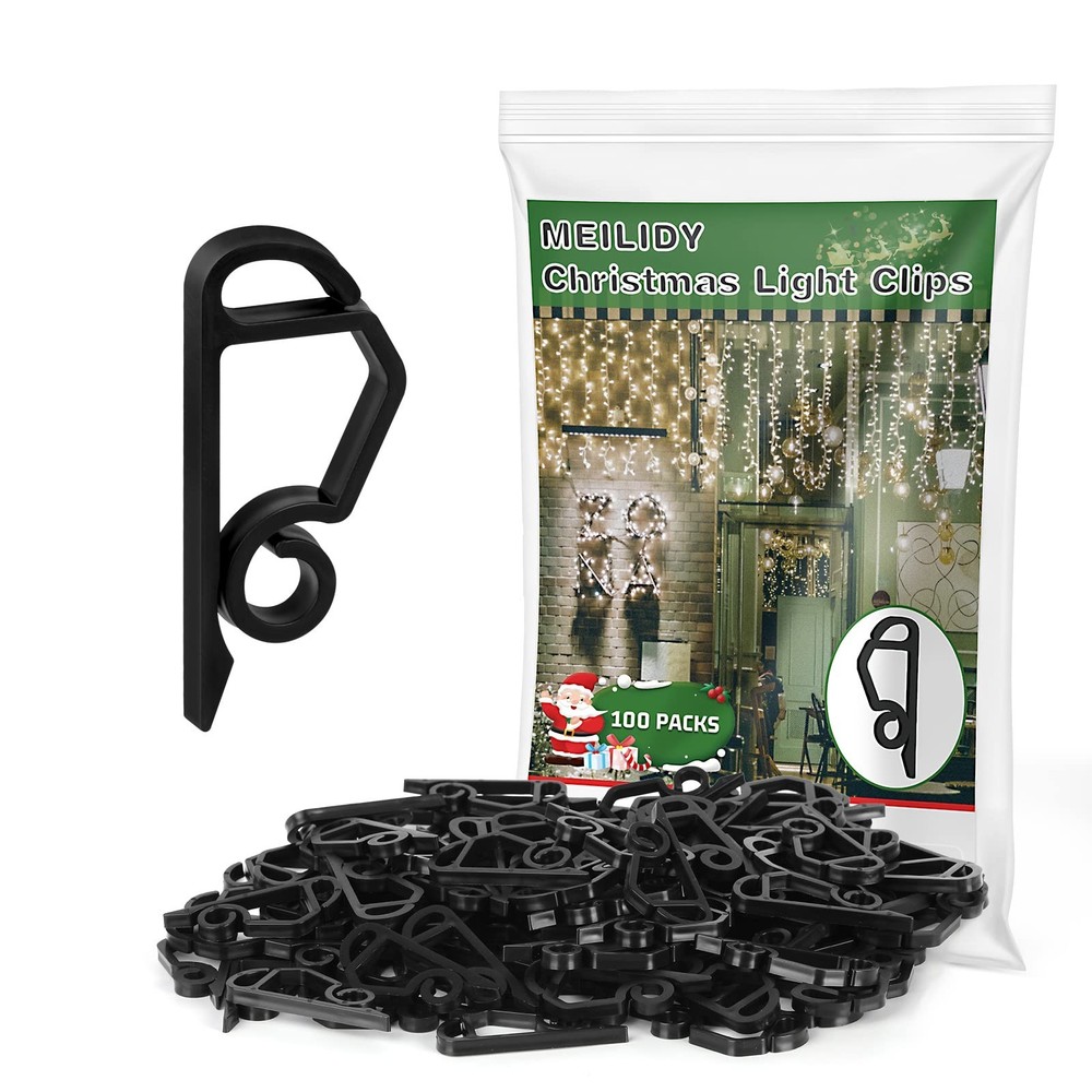 Christmas Light Clips, Plastic Gutter Clips for Hanging Outdoor Holiday Seaso...