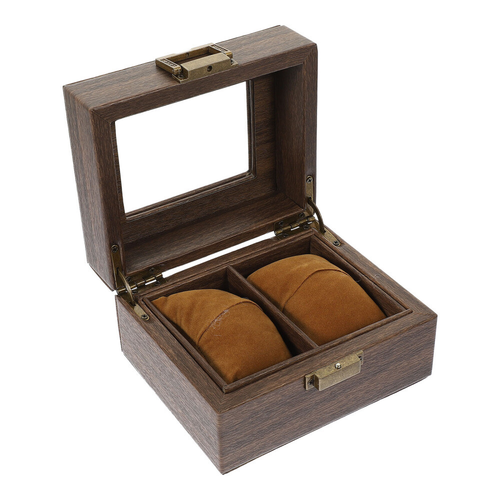 Wood Grain Watch Box and Bracelet Display Case Container Men's