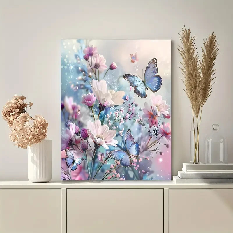 Nature-Inspired Elegant Butterfly Wall Art Canvas in Framed or Unframed Options