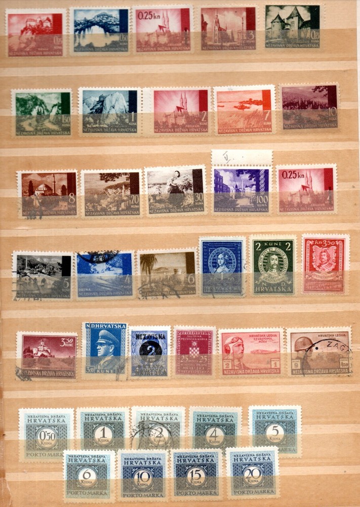 CROATIA.  COLLECTION BUILDER OF 47 ALL DIFFERENT STAMPS.  VINTAGE TO MODERN ERA.