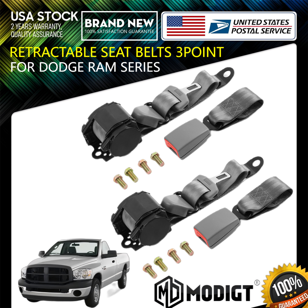 Upgrade Your 1998-2004 Dodge Intrepid with 2X Retractable 3-Point Seat Belts