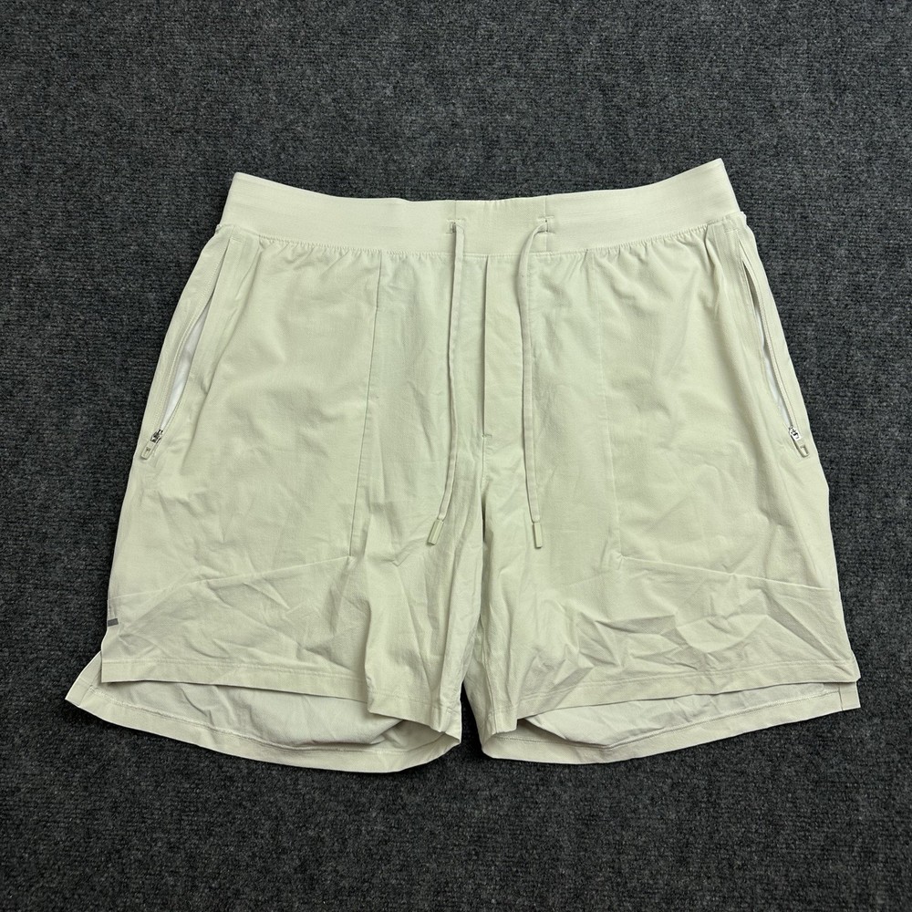 Lululemon License to Train Linerless XL Shorts Mens Beige 7