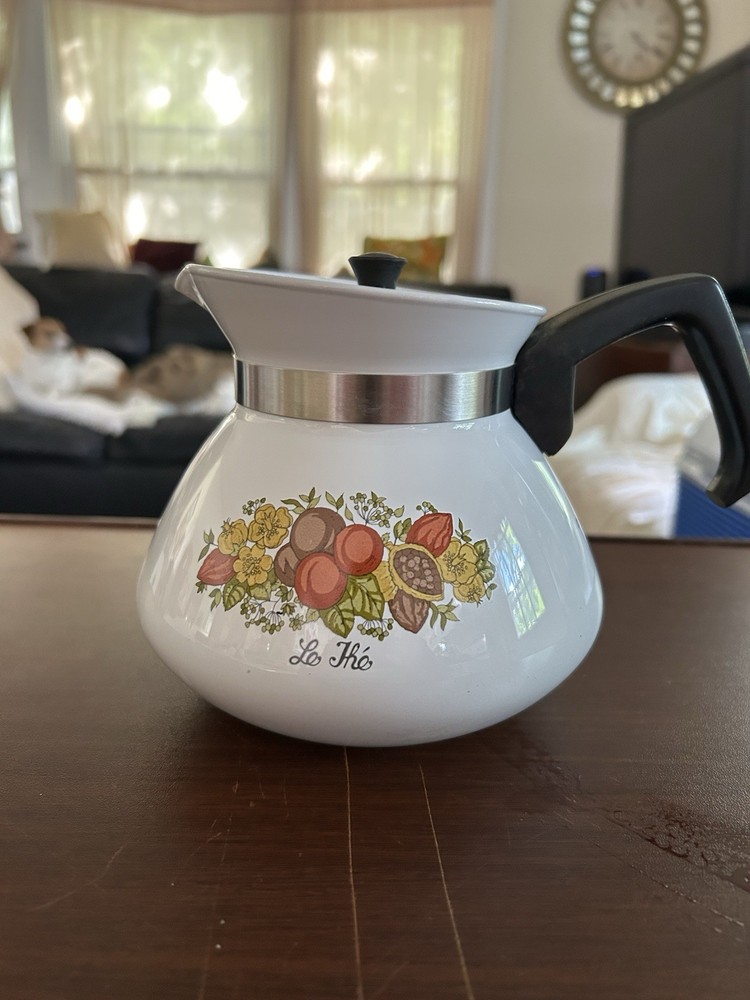 Vtg Corning Ware Spice Of Life Tea Pot Kettle w/Lid 6 cup P-104 USA