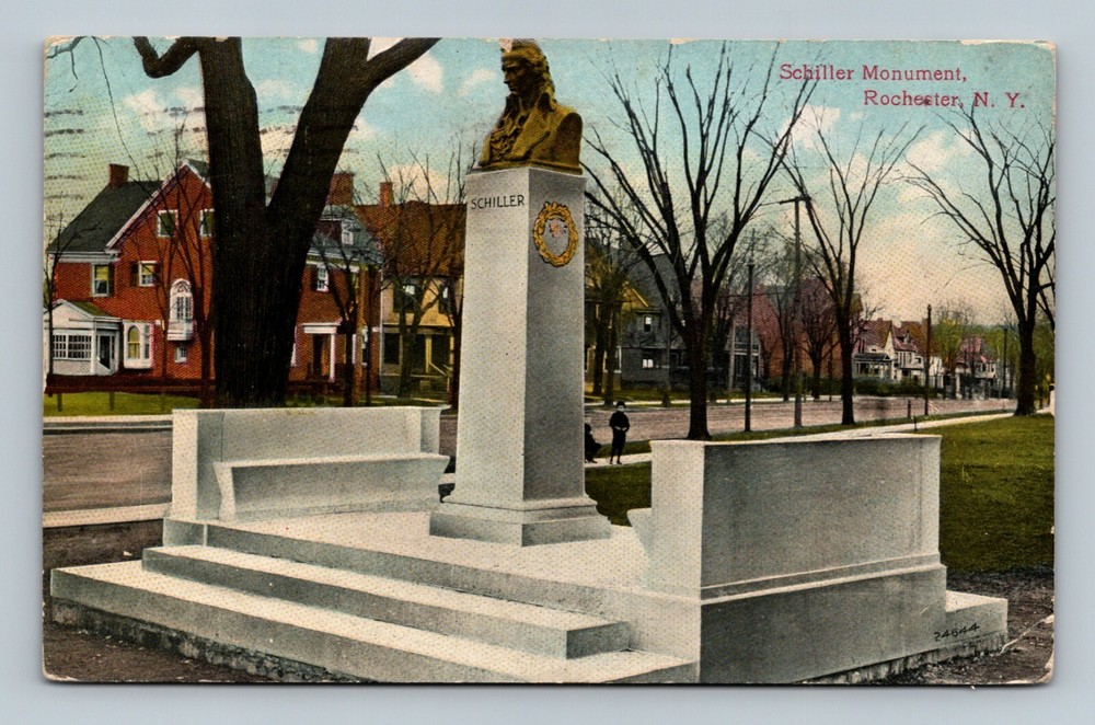 Postcard  Schiller Monument Rochester NY New York