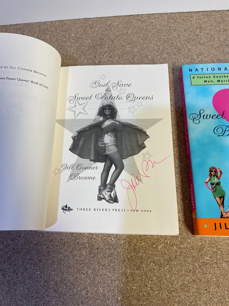 Autographed Sweet Potato Queens of Love  Lot Of 2 Jill Conner Browne God Save