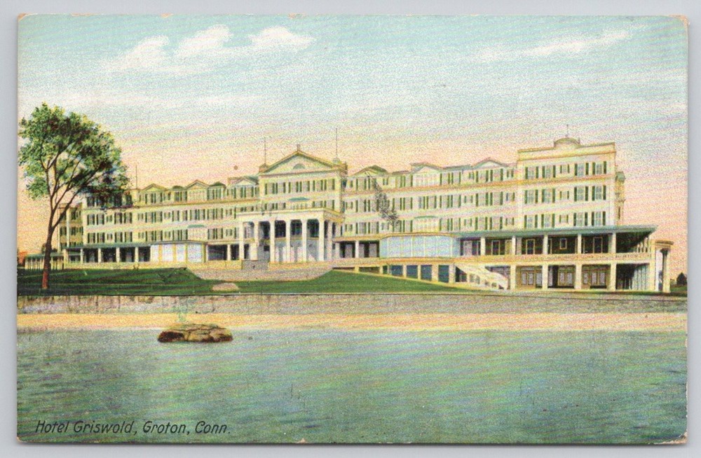 Hotel Griswold Groton CT Postcard 1909 Postmarked Metropolitan News