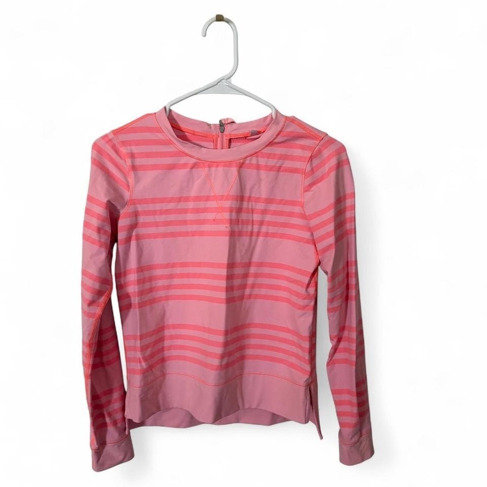 Lululemon – Long Sleeve Half Zip Pullover – Women's 4 – Pink Stripe
