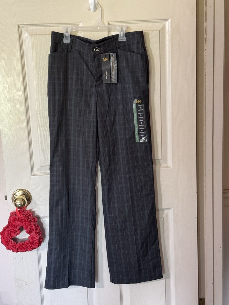 Lee Regular Fit Trouser Mid Rise Size 4 Medium Flex Motion Innovation New W/Tags