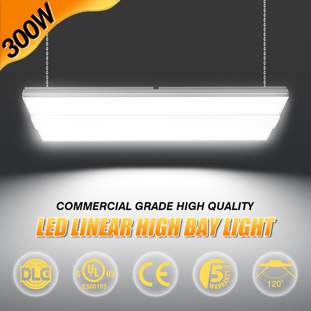 Dimmable LED Linear High Bay Light 300Watt Industrial Commercial Fixture 45000LM