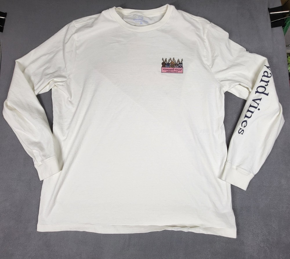 Vineyard Vines Holiday Marthas Vineyard Shirt Mens White XL Long Sleeve Crew