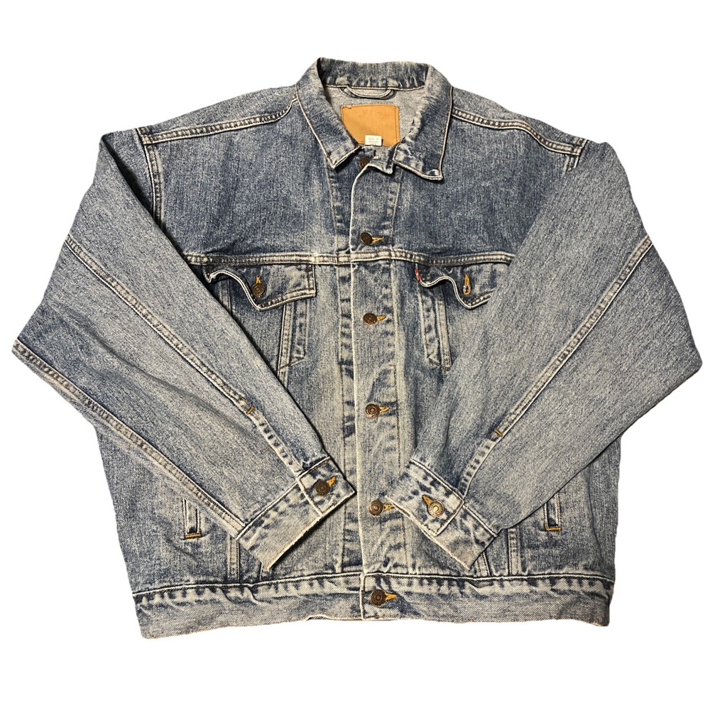 Levi Strauss Denim Jean Trucker Jacket Blue 70507-4890 Vintage Size Xxl
