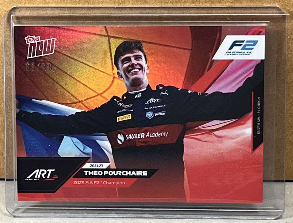 2023 TOPPS NOW FORMULA 1 F1 #72 THEO POURCHAIRE Rainbow Foil Parallel 62/99 Read
