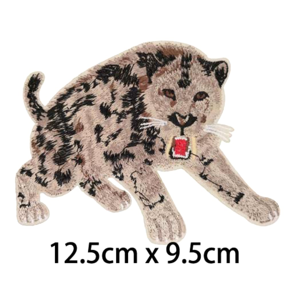 Sabretooth Tiger Patch Embroidered Iron-On Applique  Ice Age Animals Prehistoric