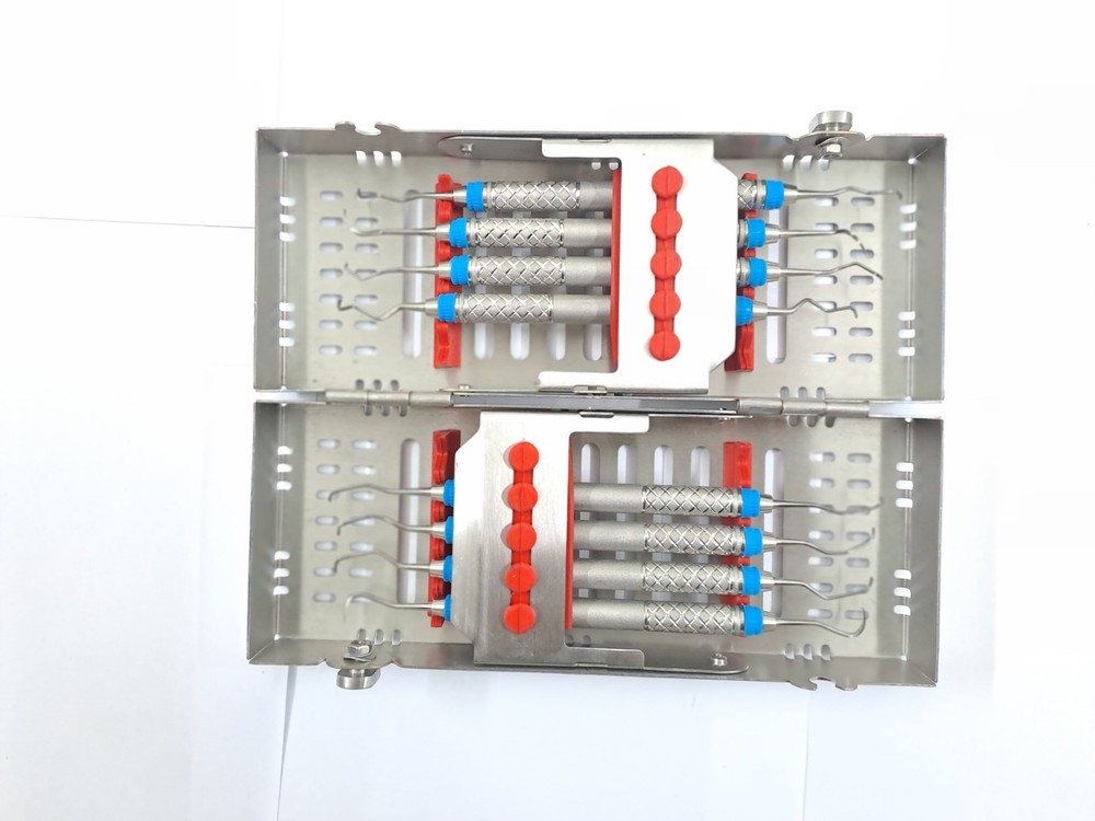 Hu-Friedy Dental Periodontal Instruments Set of 8 w/Red Sterilization Cassette